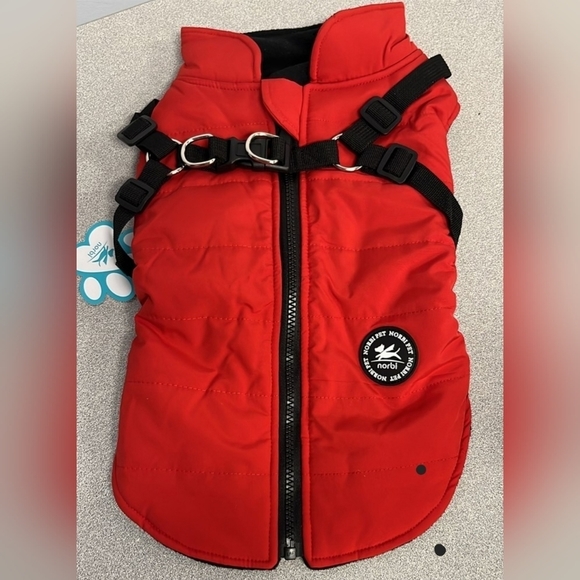 Lrg Norbi | Pet Warm Jacket | Small Dog Vest Harness | Winter 2 In 1 Outfit - Picture 3 of 4